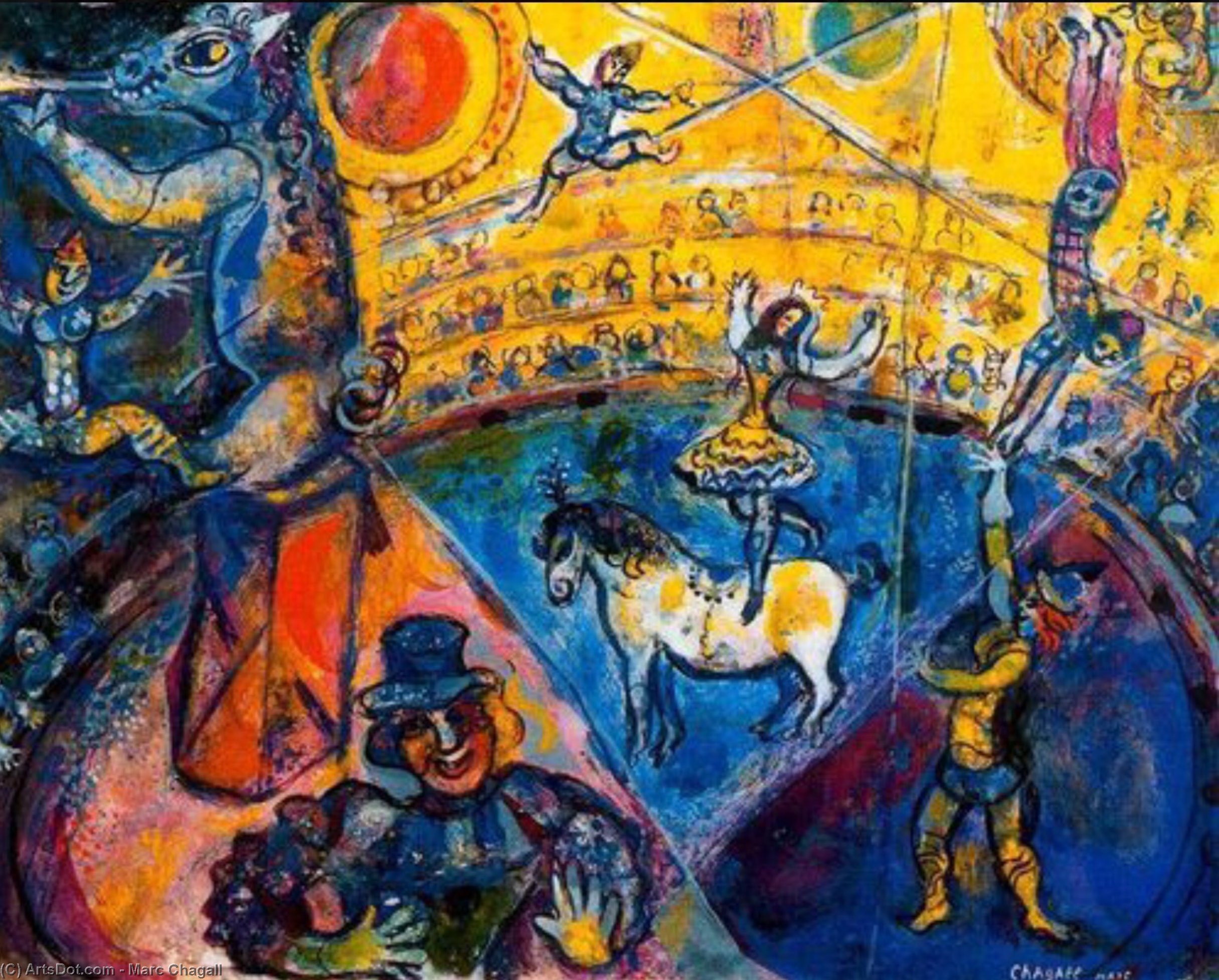 Wikoo.org - موسوعة الفنون الجميلة - اللوحة، العمل الفني Marc Chagall - The circus