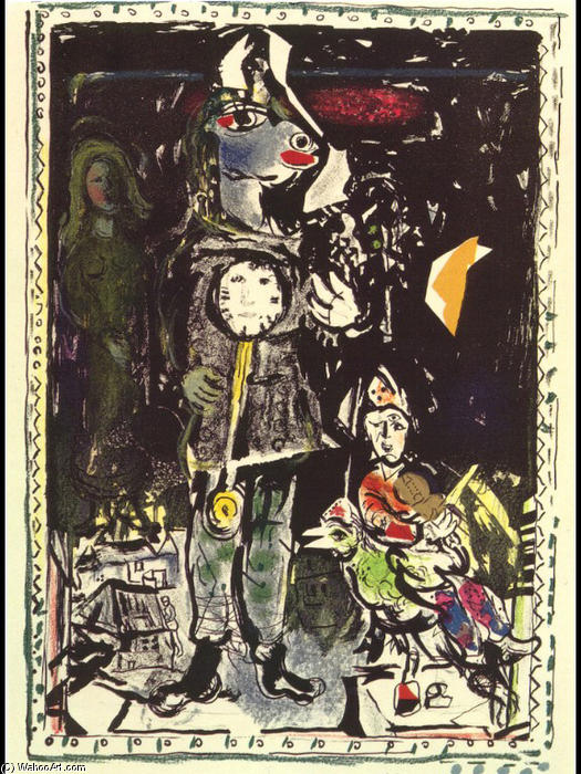 Wikioo.org - Bách khoa toàn thư về mỹ thuật - Vẽ tranh, Tác phẩm nghệ thuật Marc Chagall - Peasant with a Clock