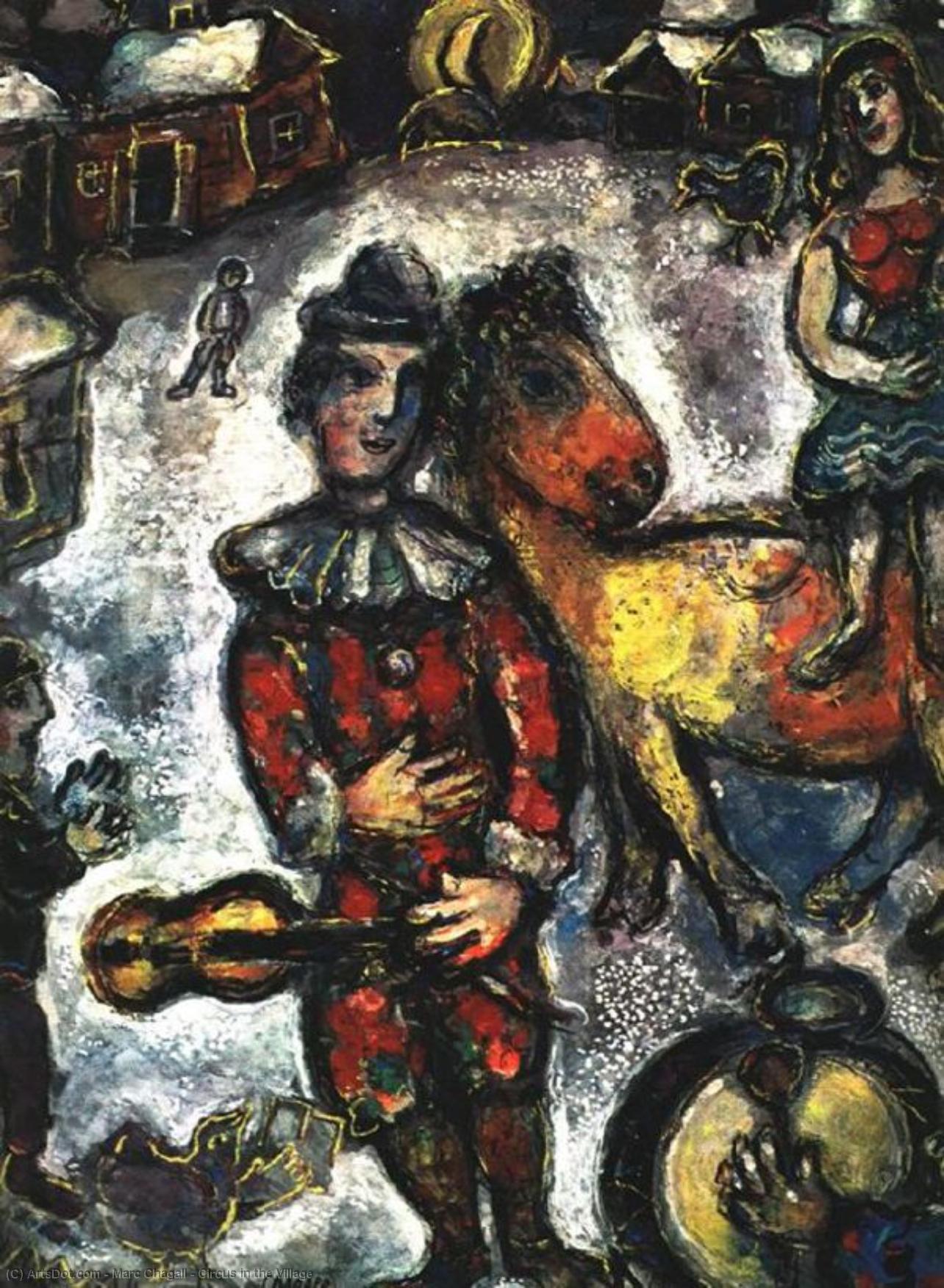 WikiOO.org - Encyclopedia of Fine Arts - Maľba, Artwork Marc Chagall - Circus in the Village
