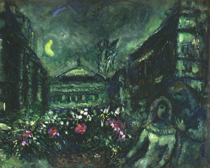 Wikoo.org - موسوعة الفنون الجميلة - اللوحة، العمل الفني Marc Chagall - The Avenue of Opera