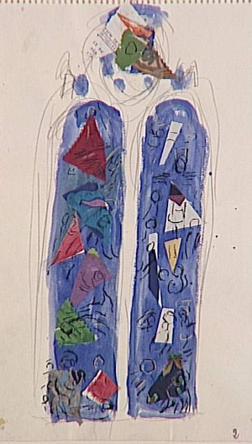 WikiOO.org - Энциклопедия изобразительного искусства - Живопись, Картины  Marc Chagall - Учитесь витража в Нотр-Дам в Реймсе