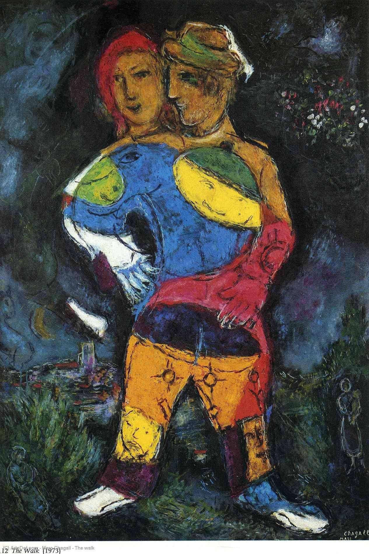 WikiOO.org - Encyclopedia of Fine Arts - Maľba, Artwork Marc Chagall - The walk