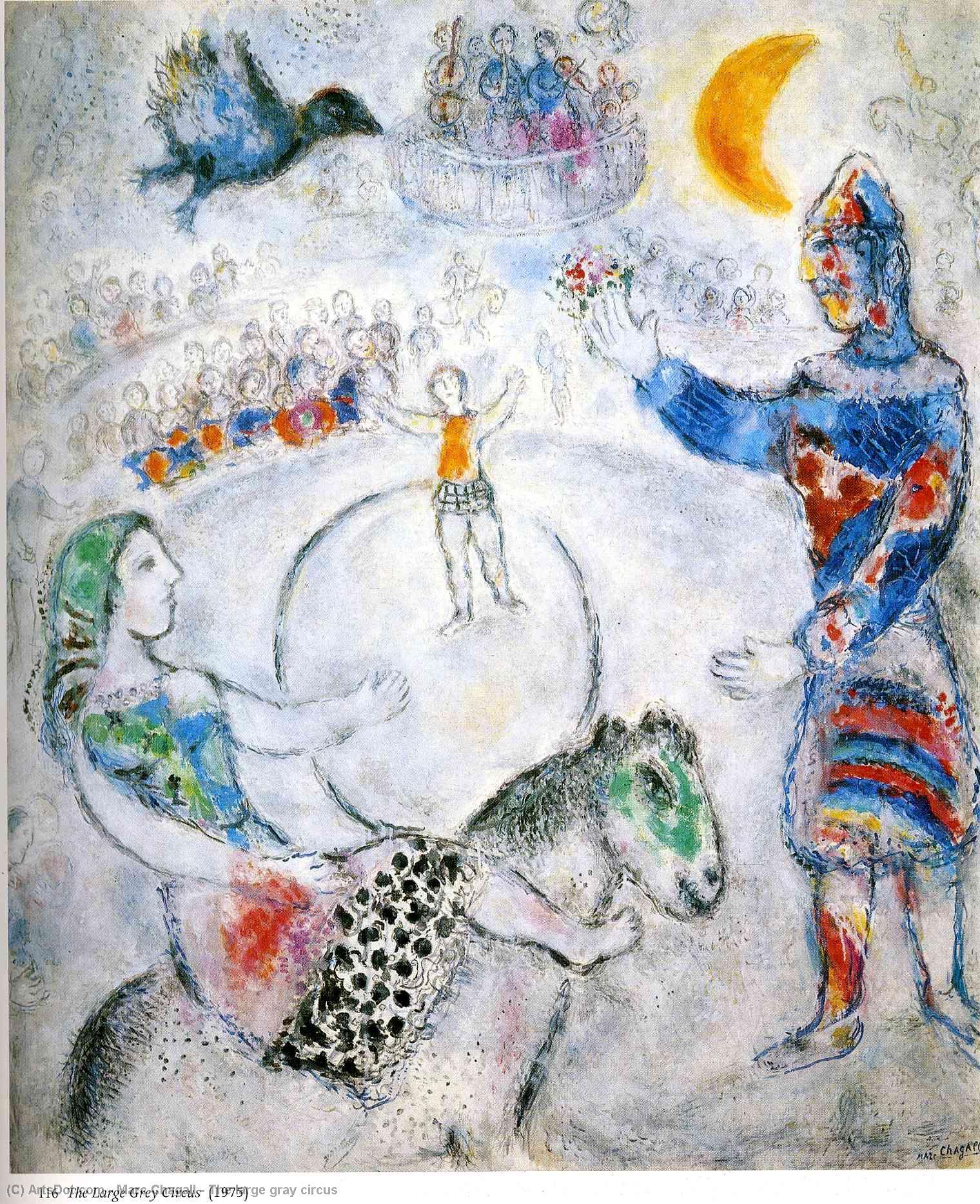 WikiOO.org - Encyclopedia of Fine Arts - Maľba, Artwork Marc Chagall - The large gray circus