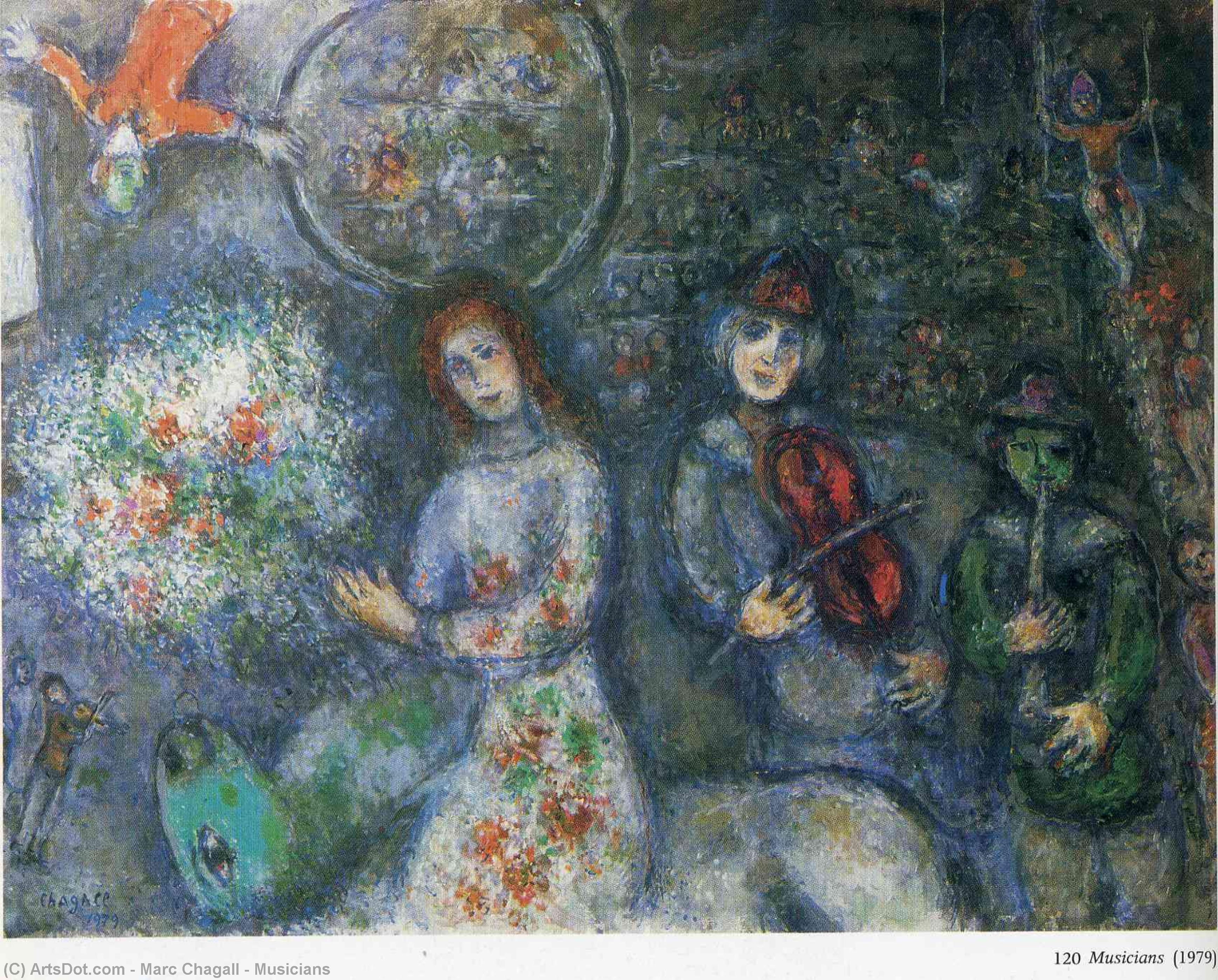 Wikioo.org - The Encyclopedia of Fine Arts - Painting, Artwork by Marc Chagall - Musicians