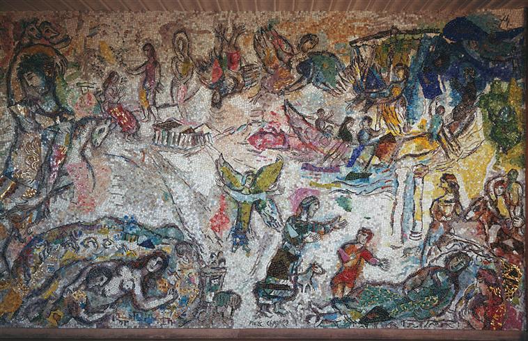 Wikoo.org - موسوعة الفنون الجميلة - اللوحة، العمل الفني Marc Chagall - The message of Ulysse
