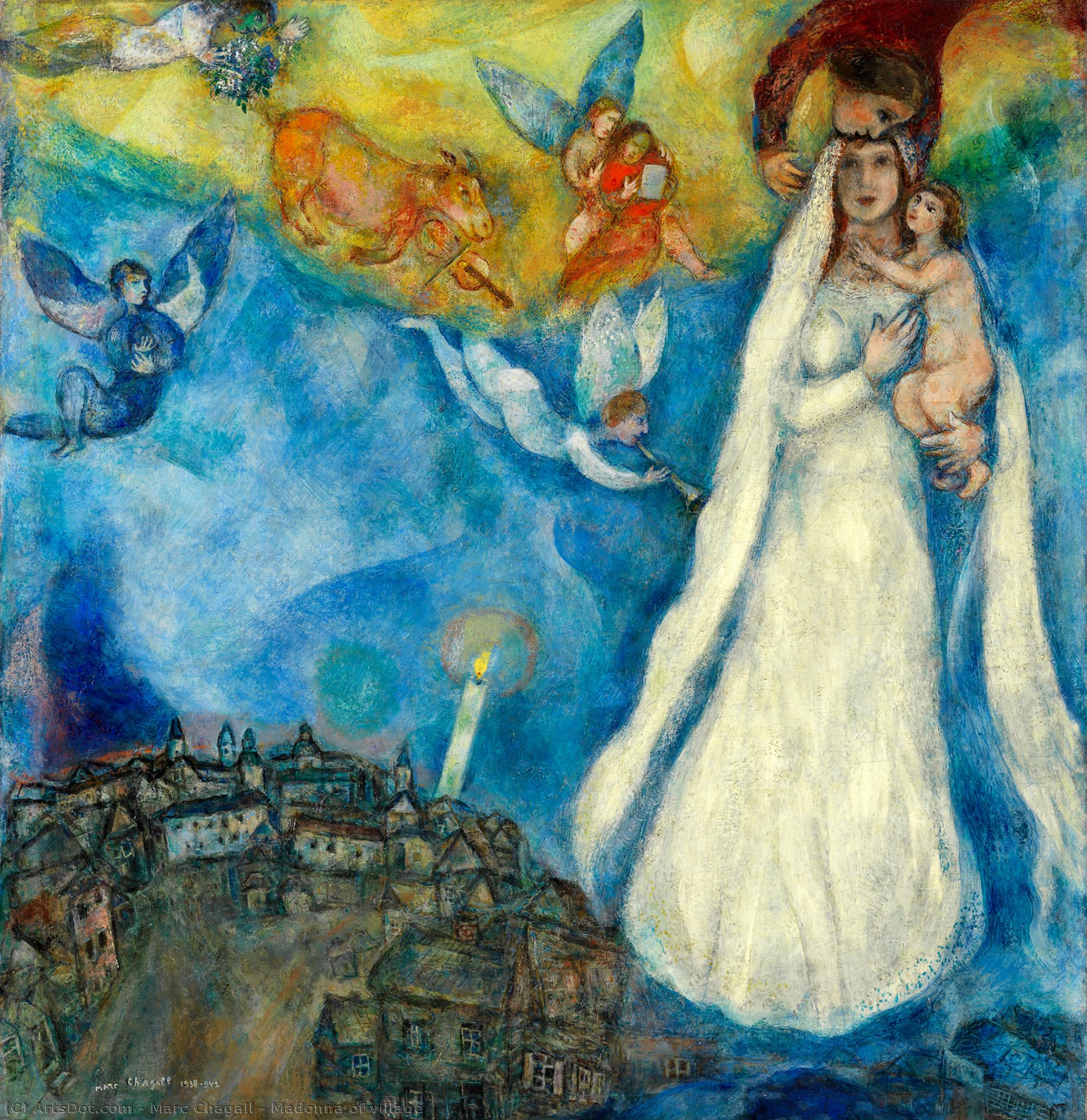 WikiOO.org - Encyclopedia of Fine Arts - Målning, konstverk Marc Chagall - Madonna of village