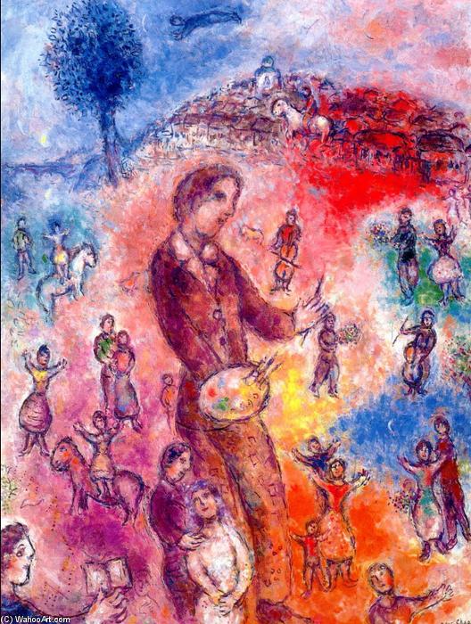 Wikioo.org - The Encyclopedia of Fine Arts - Painting, Artwork by Marc Chagall - Artist at a Festival