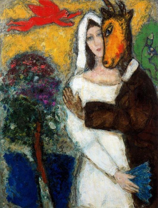 WikiOO.org - Encyclopedia of Fine Arts - Maleri, Artwork Marc Chagall - Midsummer Night's Dream
