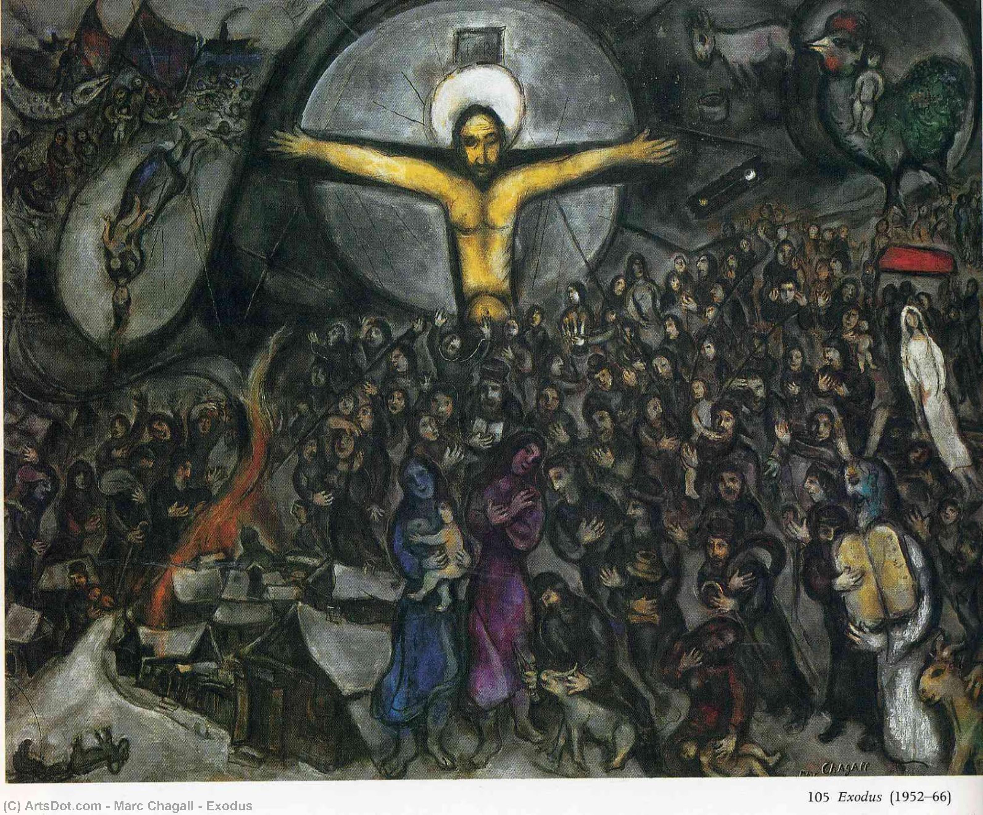 WikiOO.org - Enciklopedija dailės - Tapyba, meno kuriniai Marc Chagall - Exodus
