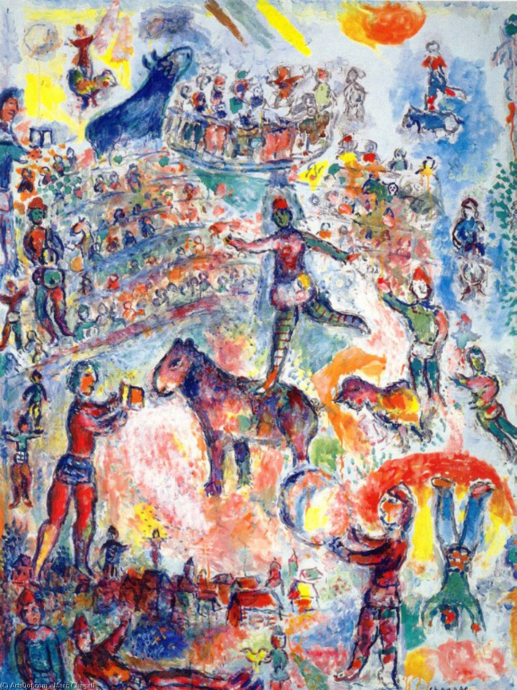 Wikoo.org - موسوعة الفنون الجميلة - اللوحة، العمل الفني Marc Chagall - Great Circus