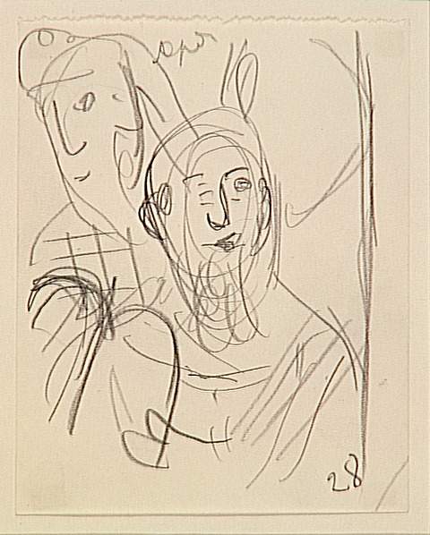 WikiOO.org - Encyclopedia of Fine Arts - Maalaus, taideteos Marc Chagall - 'Study to ''Exodus'''