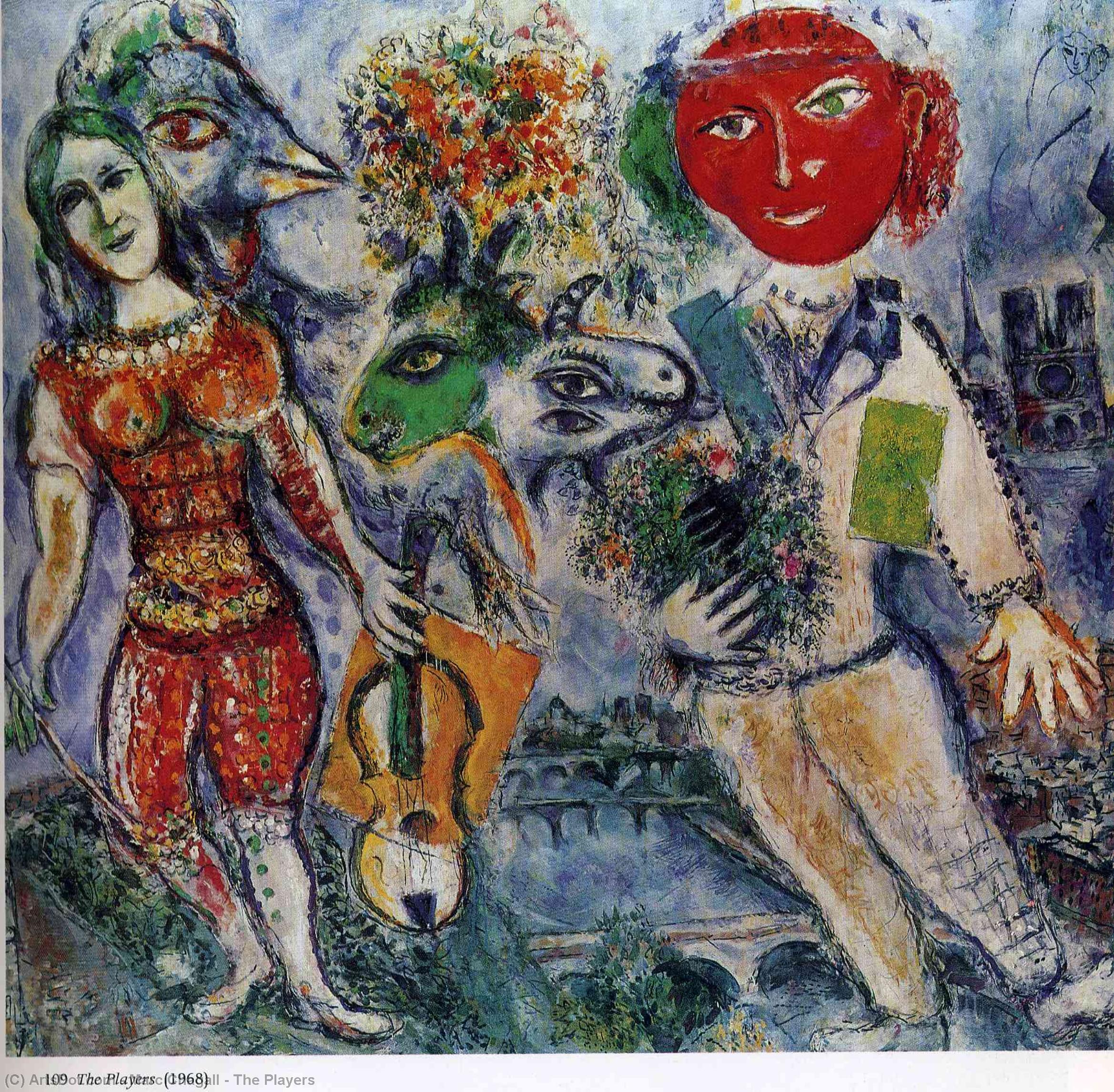 Wikoo.org - موسوعة الفنون الجميلة - اللوحة، العمل الفني Marc Chagall - The Players