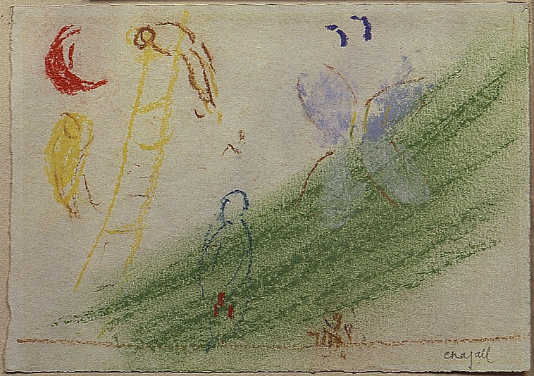 Wikioo.org – L'Enciclopedia delle Belle Arti - Pittura, Opere di Marc Chagall - Sogno di Giacobbe