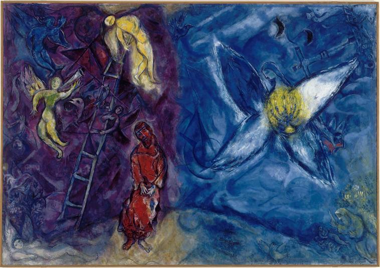 WikiOO.org - Энциклопедия изобразительного искусства - Живопись, Картины  Marc Chagall - Сон Иакова