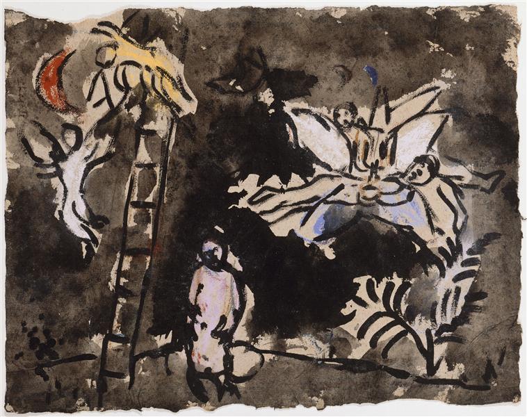 WikiOO.org - Енциклопедия за изящни изкуства - Живопис, Произведения на изкуството Marc Chagall - The Jacob's Dream
