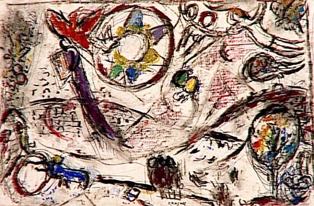 Wikioo.org - Bách khoa toàn thư về mỹ thuật - Vẽ tranh, Tác phẩm nghệ thuật Marc Chagall - Song of Songs V