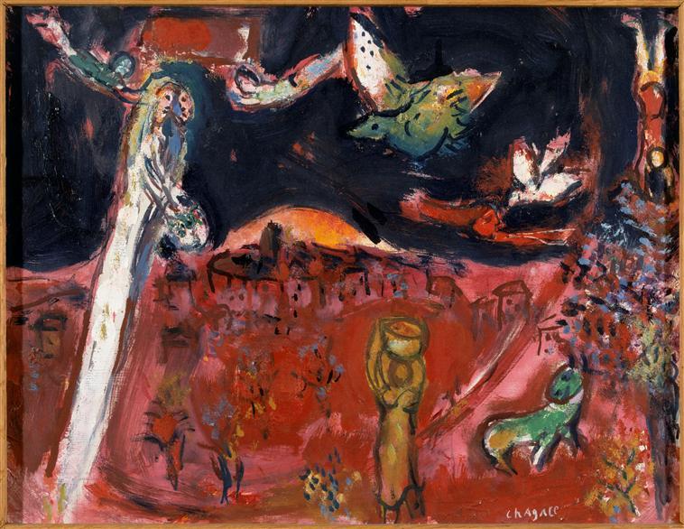 Wikioo.org - Bách khoa toàn thư về mỹ thuật - Vẽ tranh, Tác phẩm nghệ thuật Marc Chagall - Song of Songs III