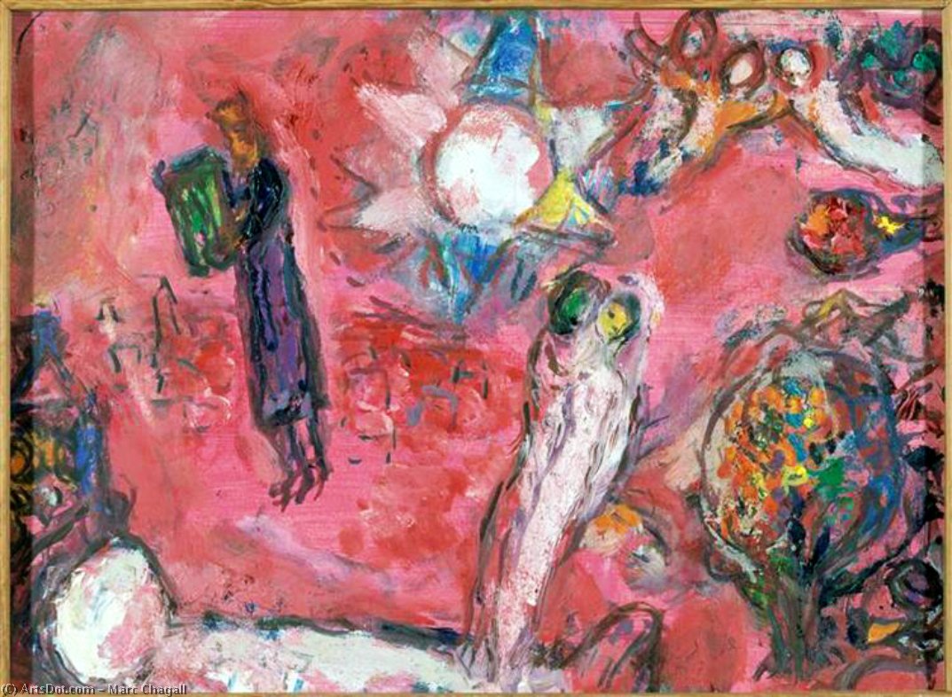 WikiOO.org - Encyclopedia of Fine Arts - Malba, Artwork Marc Chagall - Song of Songs V