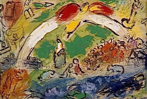 Wikioo.org - The Encyclopedia of Fine Arts - Painting, Artwork by Marc Chagall - Noah and the Rainbow (9)