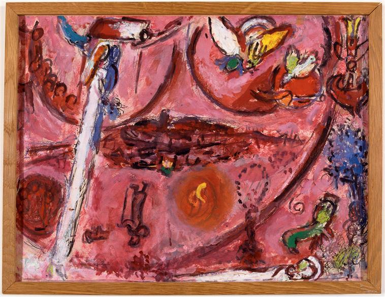 Wikioo.org - The Encyclopedia of Fine Arts - Painting, Artwork by Marc Chagall - Song of Songs III