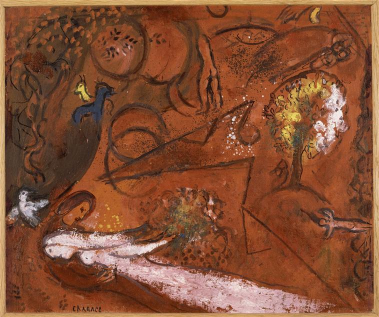 Wikioo.org - The Encyclopedia of Fine Arts - Painting, Artwork by Marc Chagall - Song of Songs I (9)