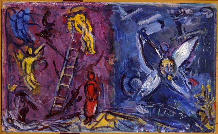 WikiOO.org - Encyclopedia of Fine Arts - Lukisan, Artwork Marc Chagall - The Jacob's Dream