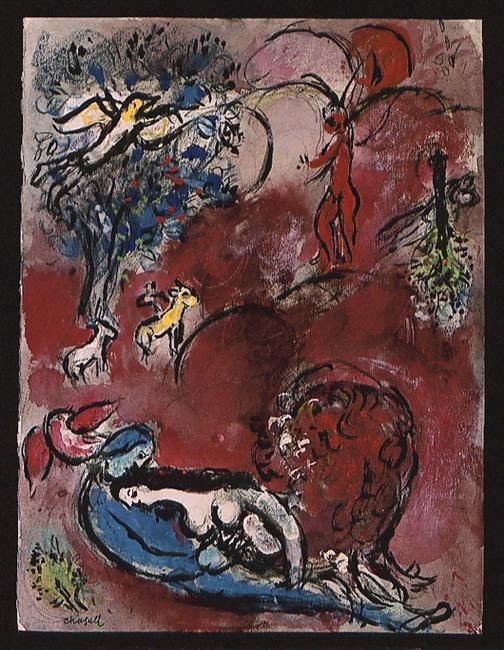 Wikioo.org - The Encyclopedia of Fine Arts - Painting, Artwork by Marc Chagall - Song of Songs I (10)