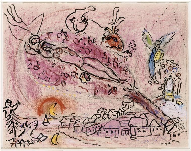 Wikioo.org – L'Encyclopédie des Beaux Arts - Peinture, Oeuvre de Marc Chagall - cantique des cantique II ( 9 )