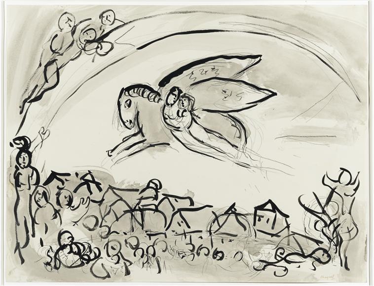 WikiOO.org - Енциклопедия за изящни изкуства - Живопис, Произведения на изкуството Marc Chagall - Song of Songs IV