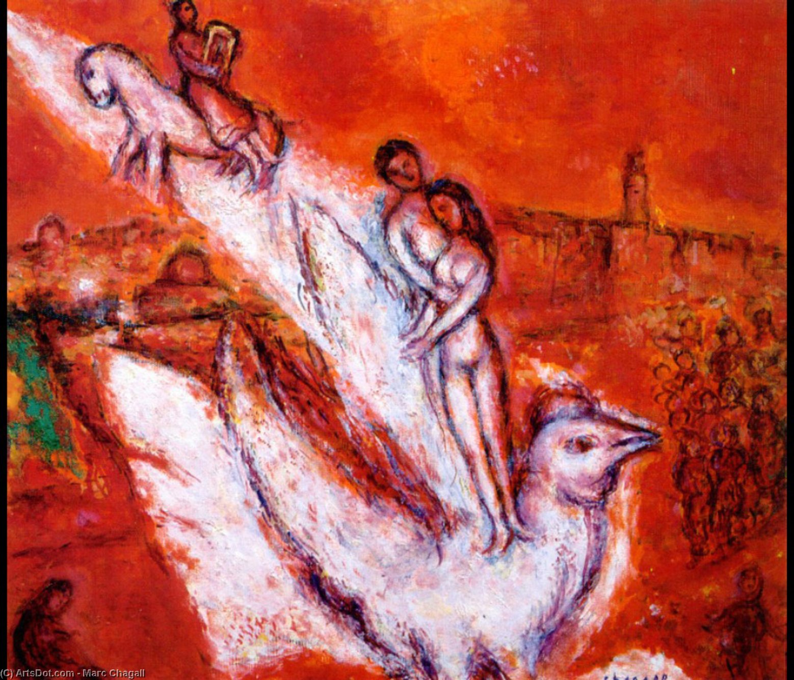 Wikioo.org - Die Enzyklopädie bildender Kunst - Malerei, Kunstwerk von Marc Chagall - lied von liede