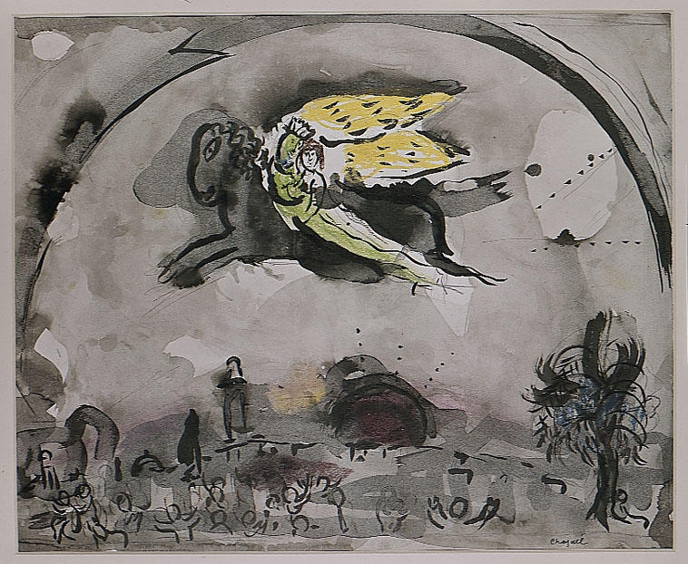 Wikoo.org - موسوعة الفنون الجميلة - اللوحة، العمل الفني Marc Chagall - Song of Songs IV