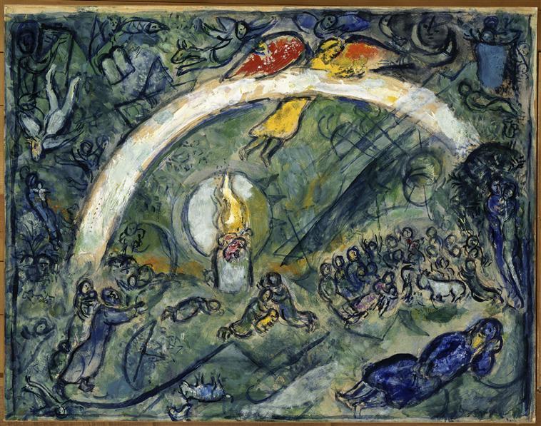 Wikioo.org - The Encyclopedia of Fine Arts - Painting, Artwork by Marc Chagall - Noah and the Rainbow (16)