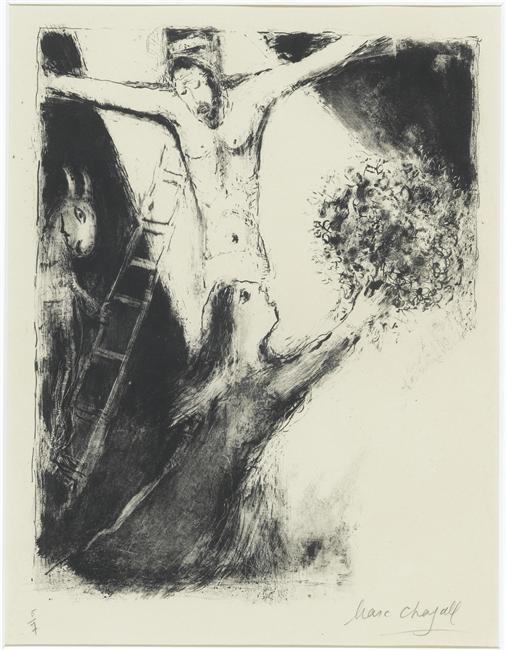 Wikioo.org – La Enciclopedia de las Bellas Artes - Pintura, Obras de arte de Marc Chagall - Crucifixión