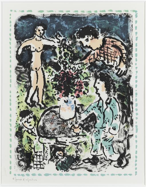 WikiOO.org - Encyclopedia of Fine Arts - Maalaus, taideteos Marc Chagall - Gathering in countryside