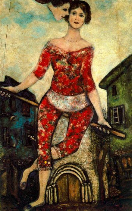 Wikioo.org - The Encyclopedia of Fine Arts - Painting, Artwork by Marc Chagall - The Acrobat