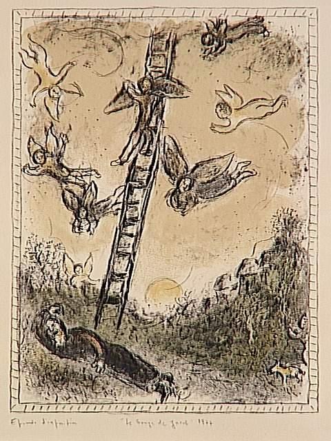 Wikoo.org - موسوعة الفنون الجميلة - اللوحة، العمل الفني Marc Chagall - The Jacob's Dream (10)