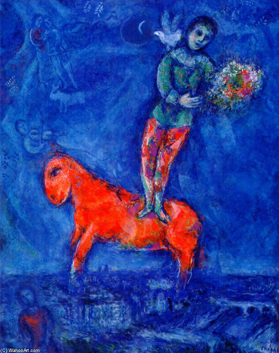 Wikoo.org - موسوعة الفنون الجميلة - اللوحة، العمل الفني Marc Chagall - Child with a Dove