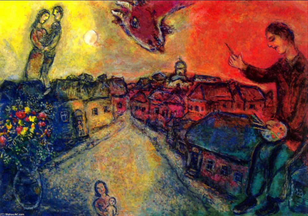 Wikioo.org - สารานุกรมวิจิตรศิลป์ - จิตรกรรม Marc Chagall - Artist over Vitebsk