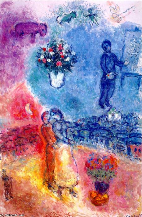 WikiOO.org - Εγκυκλοπαίδεια Καλών Τεχνών - Ζωγραφική, έργα τέχνης Marc Chagall - Artist over Vitebsk