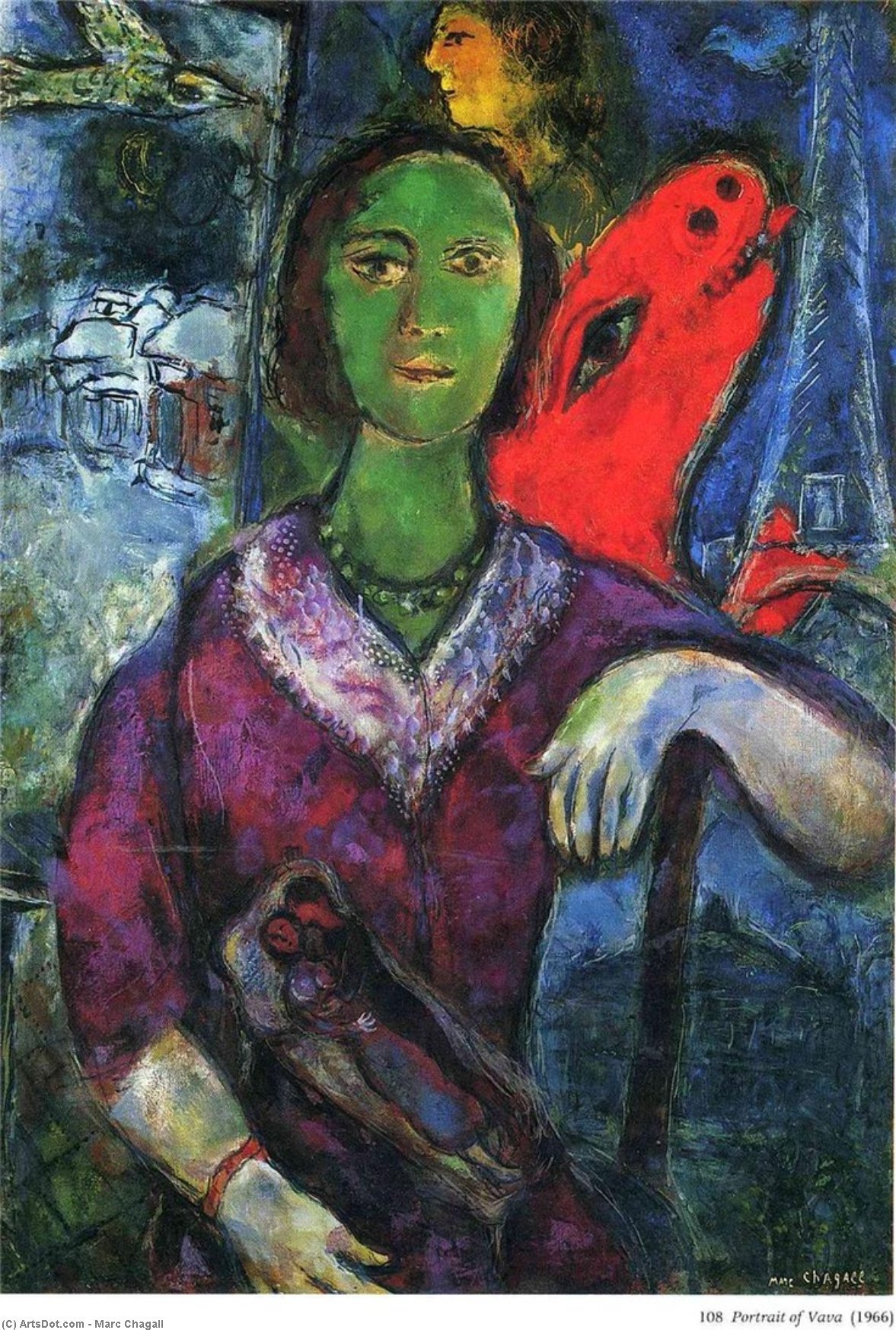 WikiOO.org - Εγκυκλοπαίδεια Καλών Τεχνών - Ζωγραφική, έργα τέχνης Marc Chagall - Portrait of Vava