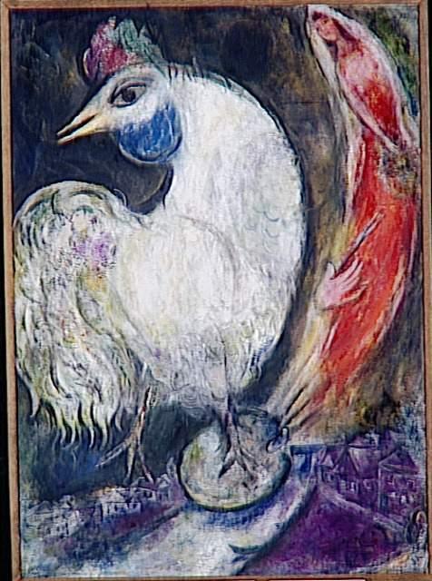 Wikioo.org - The Encyclopedia of Fine Arts - Painting, Artwork by Marc Chagall - A rooster
