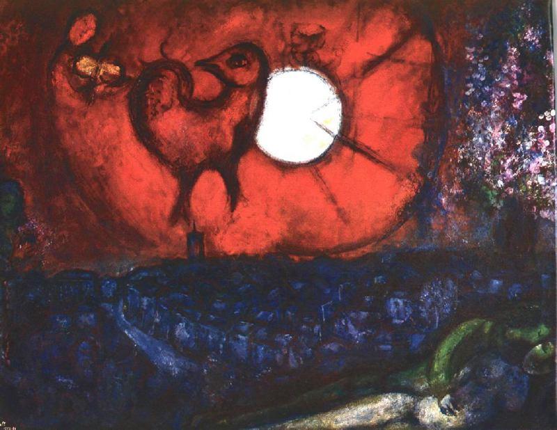 WikiOO.org - Encyclopedia of Fine Arts - Maalaus, taideteos Marc Chagall - Vence: night