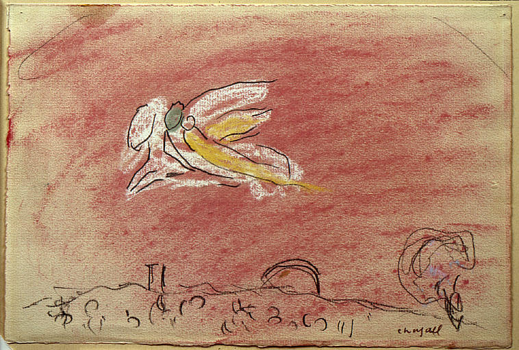 WikiOO.org – 美術百科全書 - 繪畫，作品 Marc Chagall - 'Study 到 ''Song 的 歌曲 IV'''