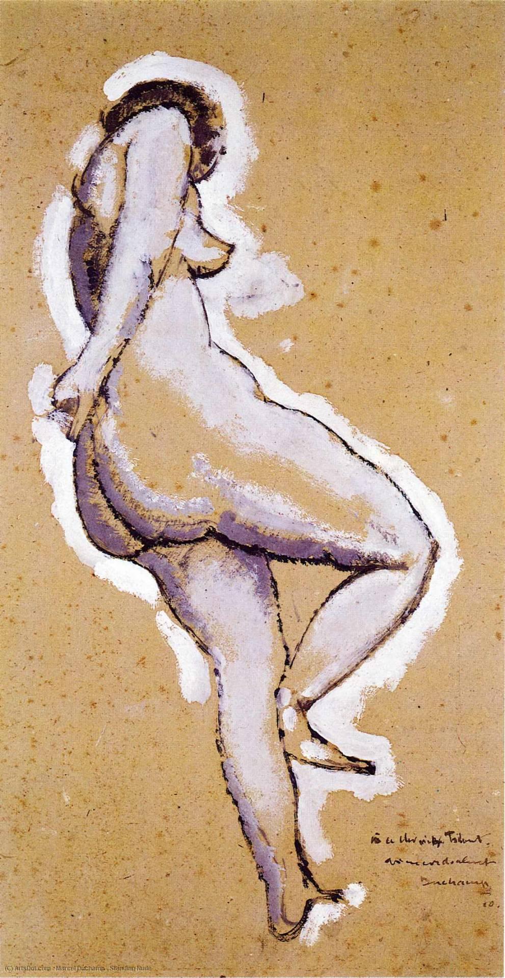 Wikioo.org - Die Enzyklopädie bildender Kunst - Malerei, Kunstwerk von Marcel Duchamp - stehend nackt