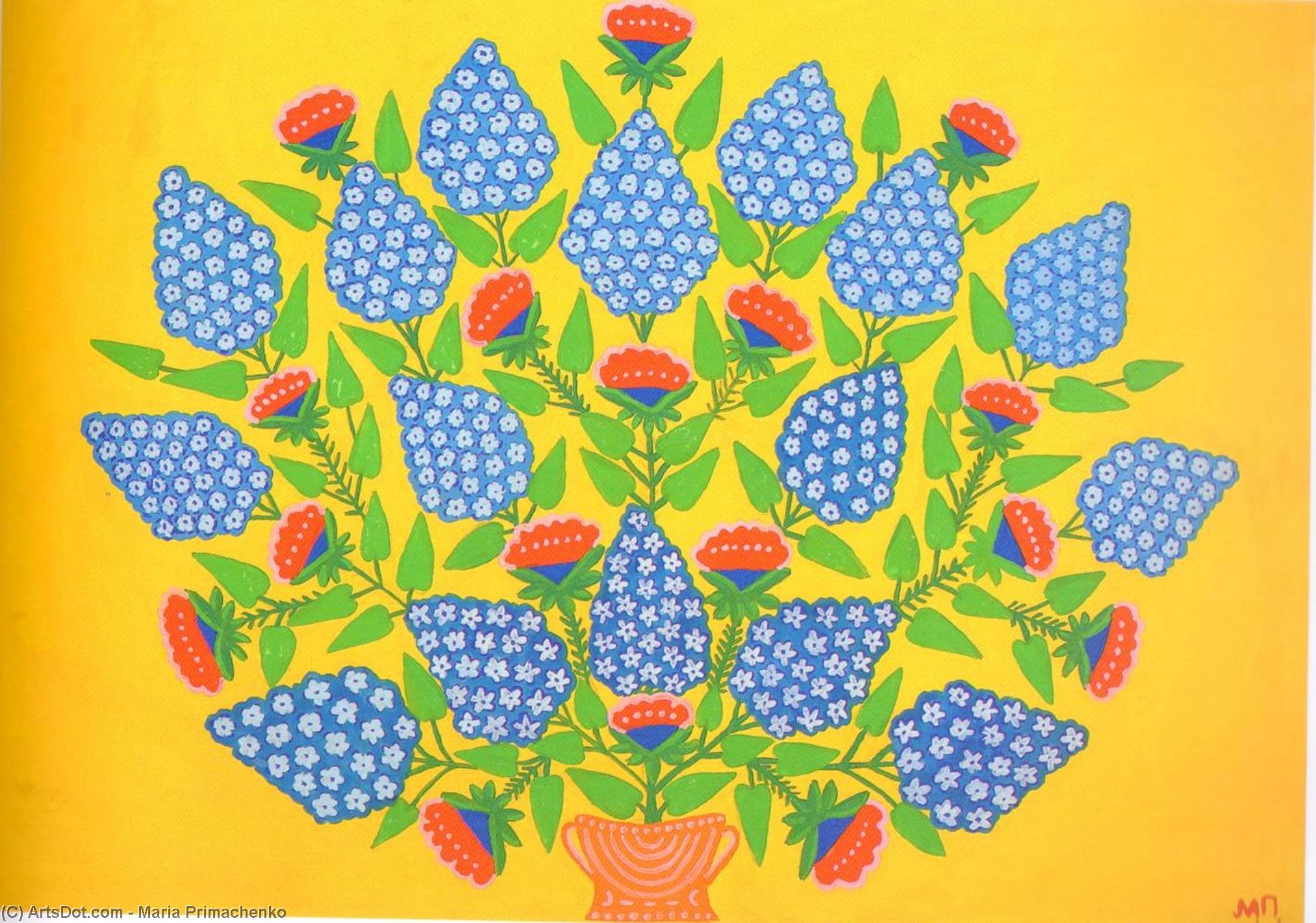 WikiOO.org - Encyclopedia of Fine Arts - Maľba, Artwork Maria Primachenko - Ukraine Blooming