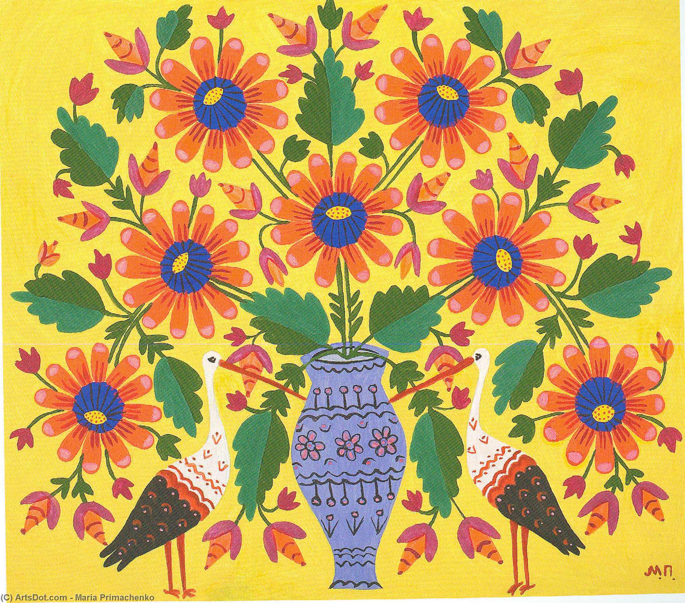 Wikioo.org - Bách khoa toàn thư về mỹ thuật - Vẽ tranh, Tác phẩm nghệ thuật Maria Primachenko - Lovely Spring, What Did You Bring?