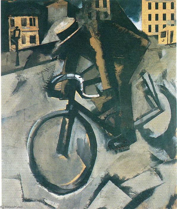 Wikoo.org - موسوعة الفنون الجميلة - اللوحة، العمل الفني Mario Sironi - The Cyclist