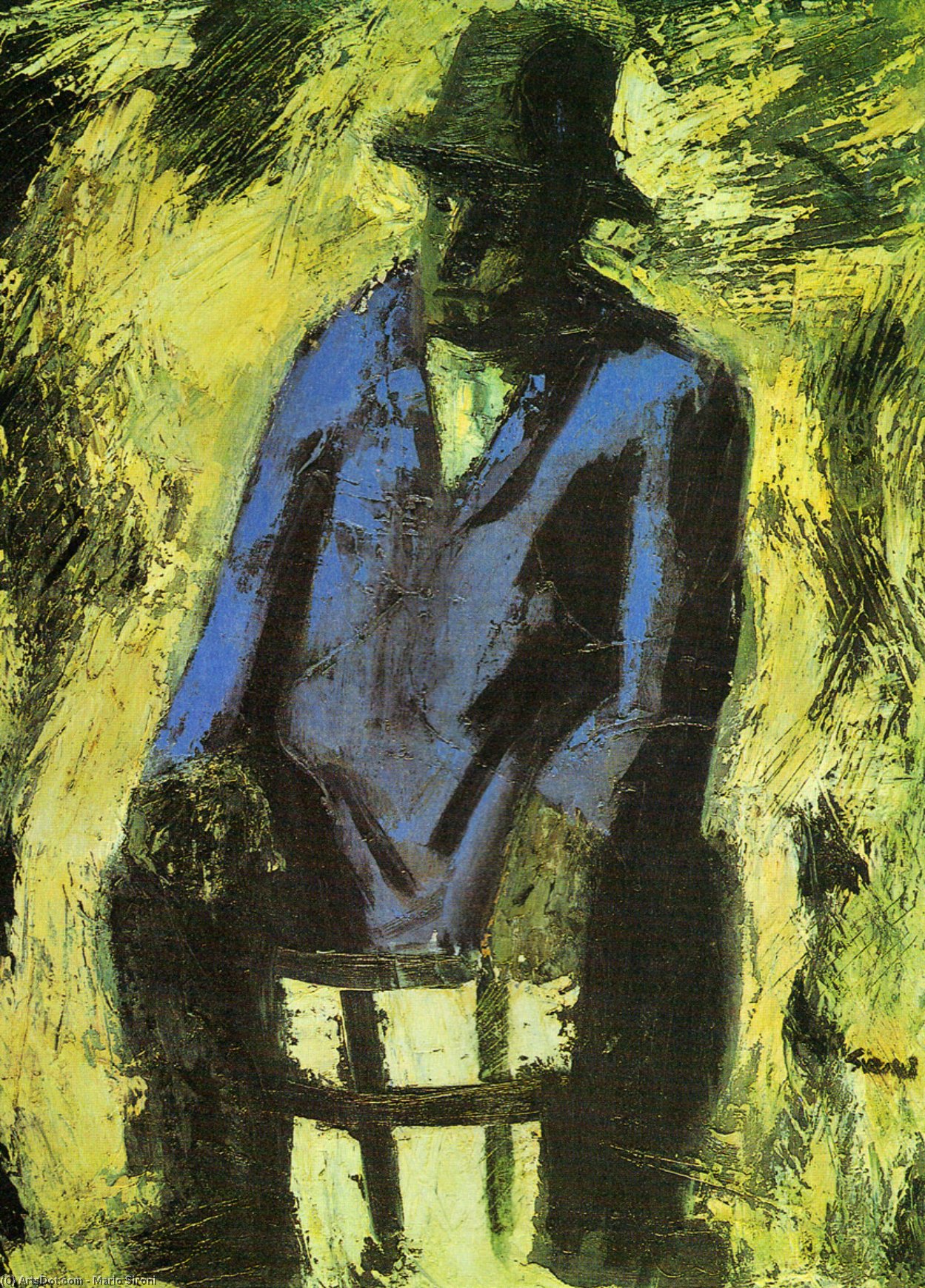 WikiOO.org - Enciclopedia of Fine Arts - Pictura, lucrări de artă Mario Sironi - The blue jacket