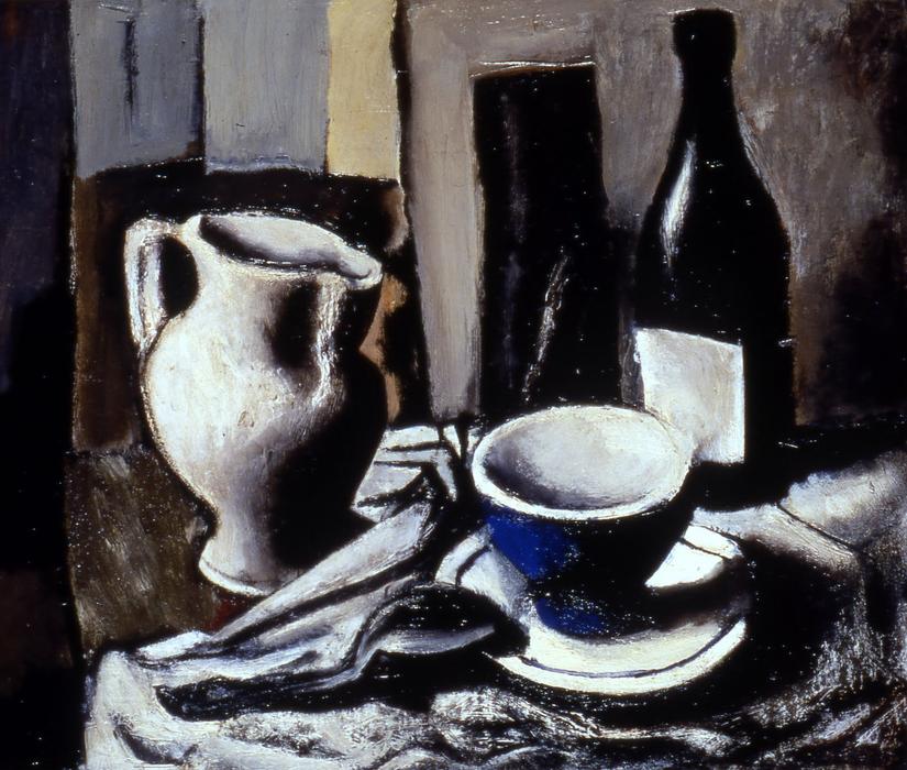 WikiOO.org - Enciclopedia of Fine Arts - Pictura, lucrări de artă Mario Sironi - Still life with blue cup