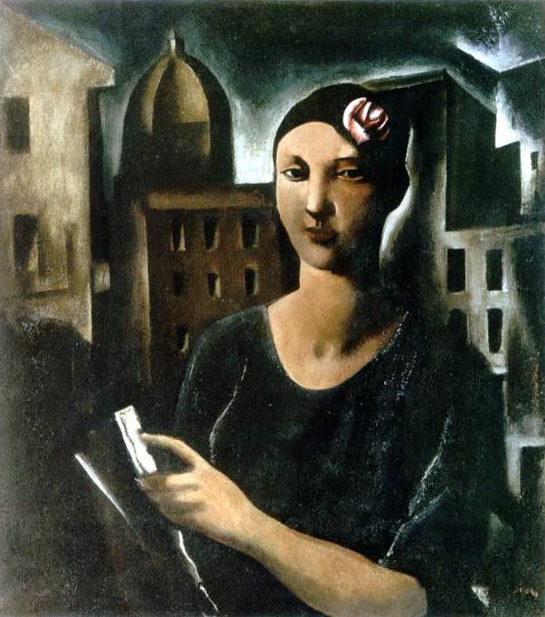 Wikioo.org – La Enciclopedia de las Bellas Artes - Pintura, Obras de arte de Mario Sironi - la belleza de `sestiere` mujer a enestado Flor